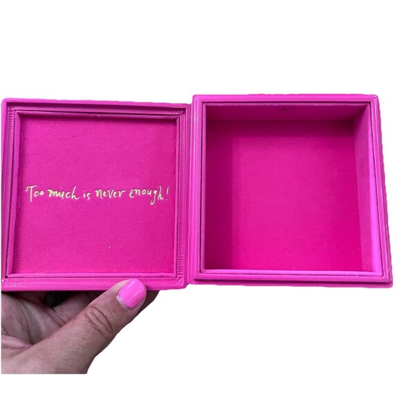 Lilly Pulitzer Small Trinket Jewelry Box Floral Tropical Lined Hot Pink - Picture 7 of 8